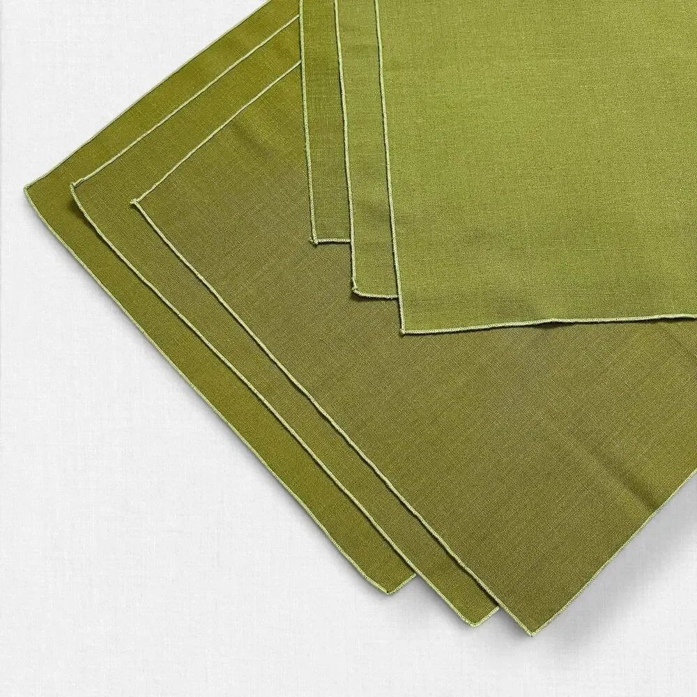 Olive Green Tablecloth Napkin Set Oblong 85x58 Farmhouse Dinner 6 Matching 17x17